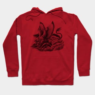 Fierce Mythical Griffin Flying in the Mist Hoodie